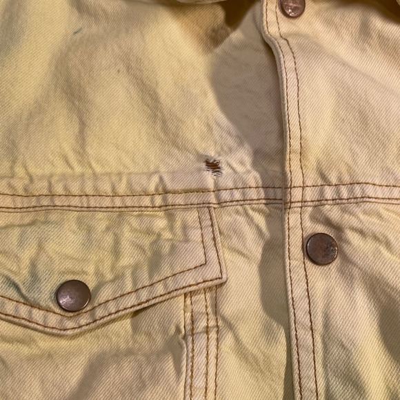 Milwaukee Performance Mens XXL Denim Motorcycle Vest Yellow Blue Acid Wash Biker - Picture 5 of 11